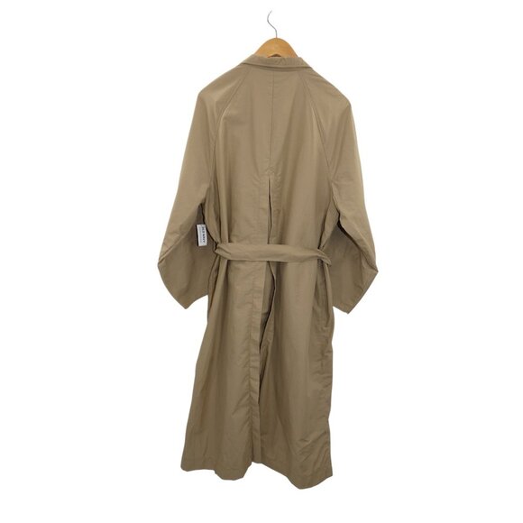 Old Navy NWT Nylon Blend Trench Coat M Oversized Rain Layer Academia Minimalist - Picture 6 of 10
